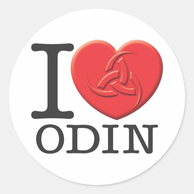 Pegatina Redonda Amo Odin (Anverso)