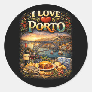 Pegatina Redonda Amo Oporto