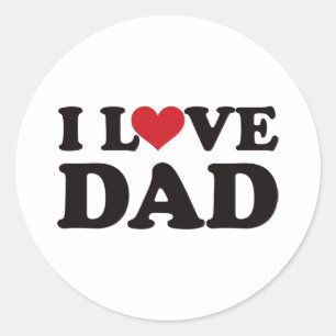 Pegatina Redonda Amo Papá
