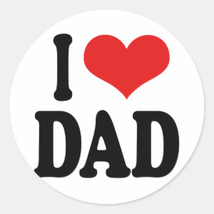 Pegatina Redonda Amo Papá