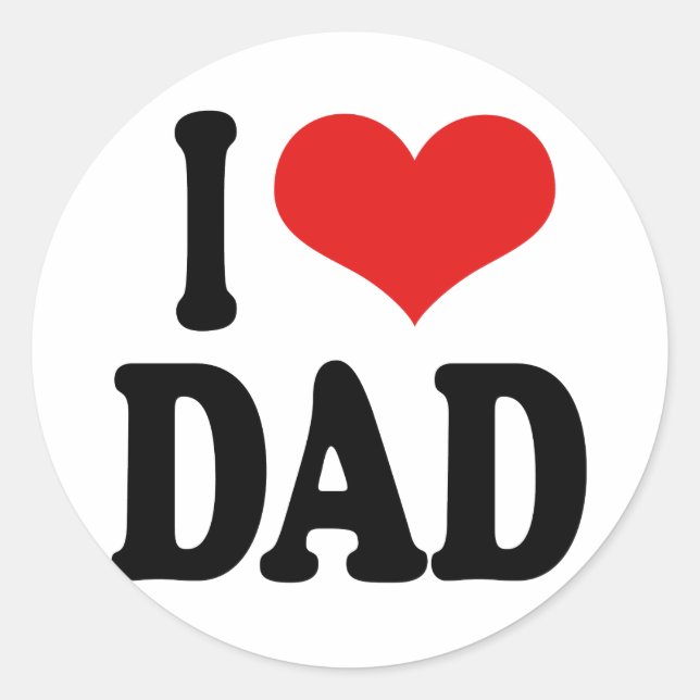 Pegatina Redonda Amo Papá (Anverso)