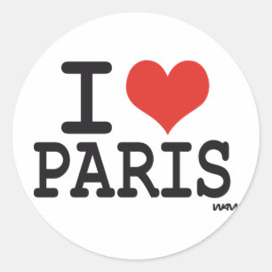 Pegatina Redonda Amo París