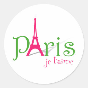 Pegatina Redonda Amo París