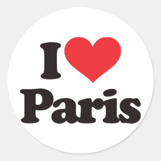 Pegatina Redonda Amo París