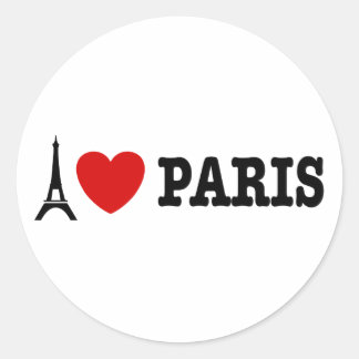 Pegatina Redonda Amo París