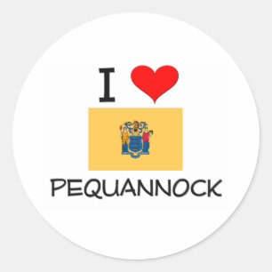 Pegatina Redonda Amo Pequannock New Jersey