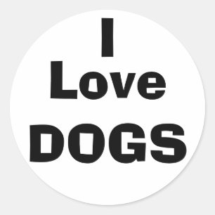 Pegatina Redonda Amo PERROS