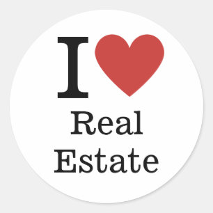 Pegatina Redonda ❤️ Amo PERSONALIZADO inmobiliario