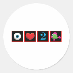 PEGATINA REDONDA AMO PESCAR