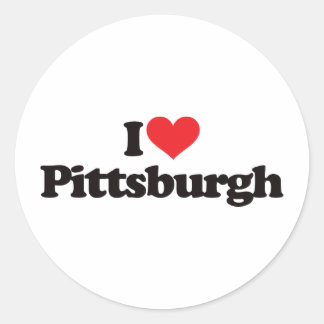 Pegatina Redonda Amo Pittsburgh
