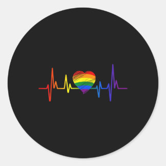 Pegatina Redonda Amo por los gays lesbianas con amor