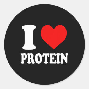 Pegatina Redonda Amo Proteína 1