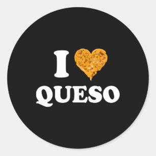 Pegatina Redonda Amo Queso Cinco De Mayo