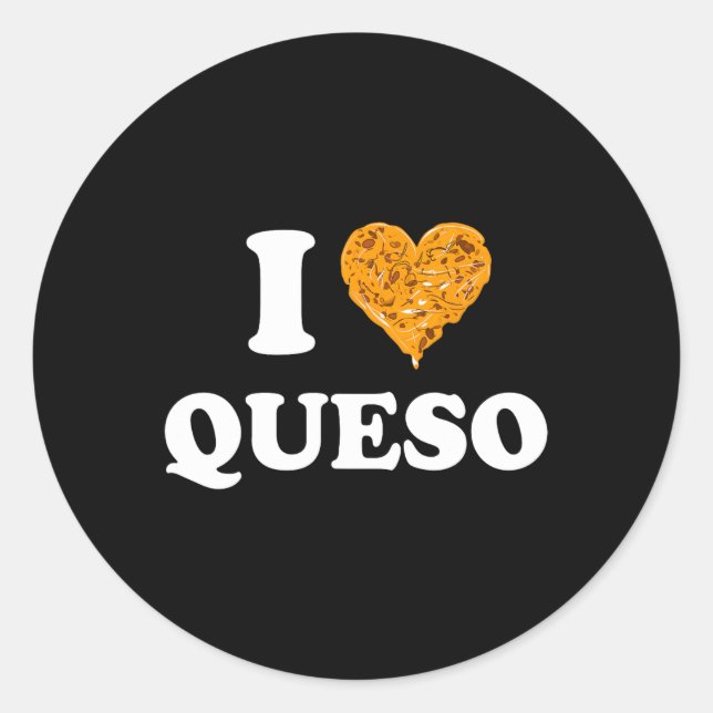 Pegatina Redonda Amo Queso Cinco De Mayo (Anverso)