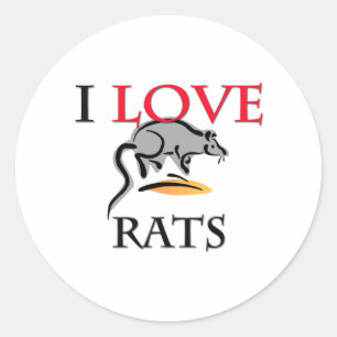 Pegatina Redonda Amo ratas