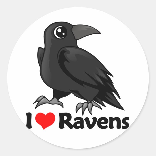 Pegatina Redonda Amo Ravens (Anverso)
