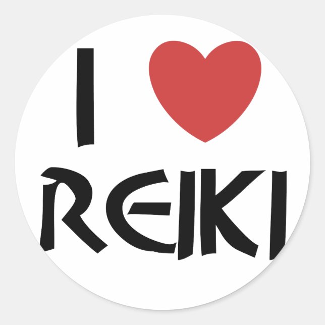 Pegatina Redonda Amo Reiki (Anverso)