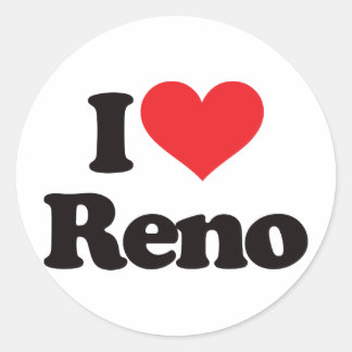 Pegatina Redonda Amo Reno