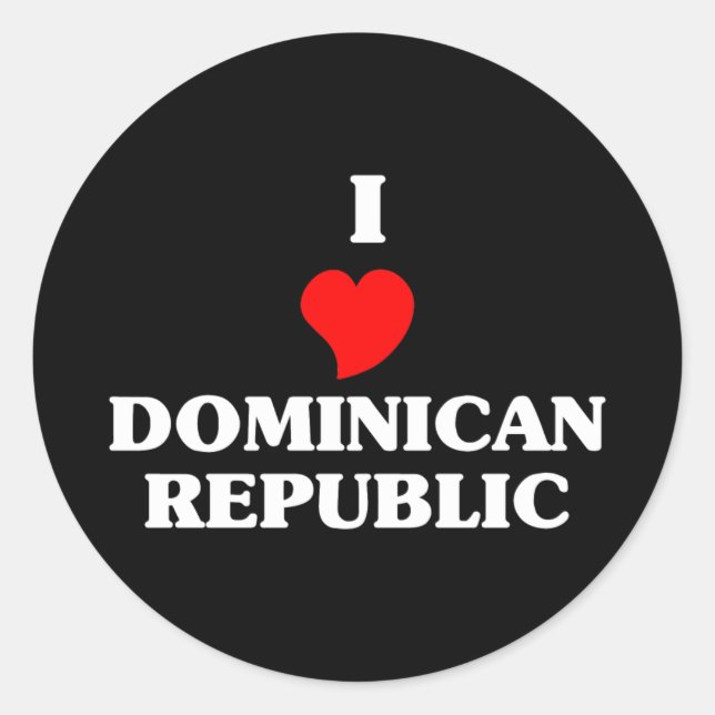 Pegatina Redonda Amo República Dominicana (Anverso)