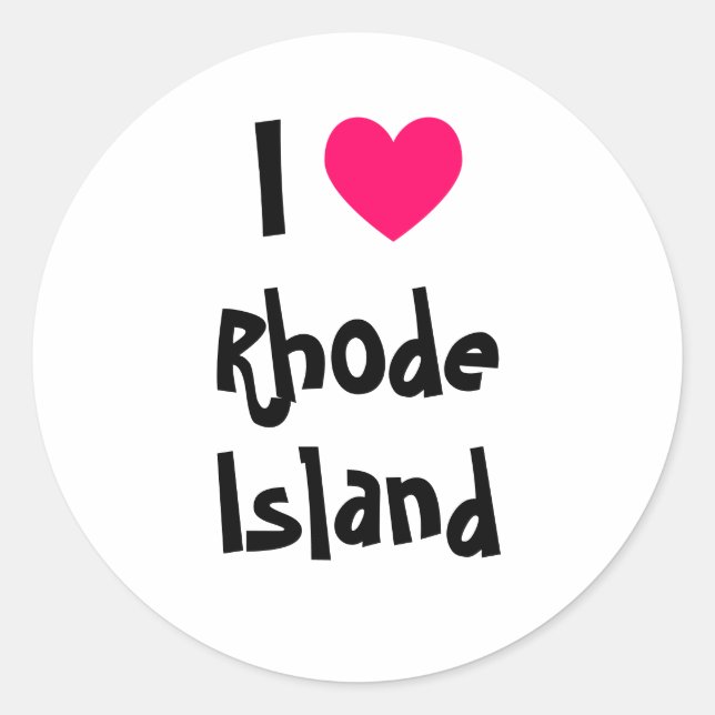 Pegatina Redonda Amo Rhode Island (Anverso)