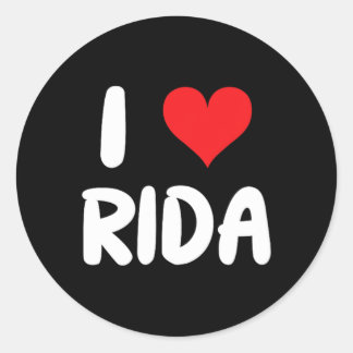 Pegatina Redonda Amo Rida - Corazón