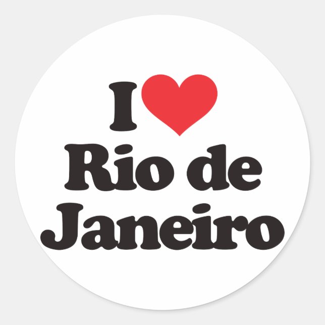 Pegatina Redonda Amo Río de Janeiro (Anverso)