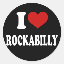 Pegatina Redonda Amo Rockabilly