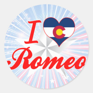 Pegatina Redonda Amo Romeo, Colorado