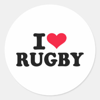Pegatina Redonda Amo rugbi