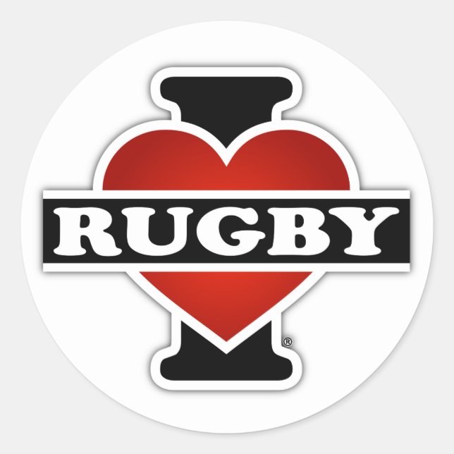 Pegatina Redonda Amo Rugby (Anverso)