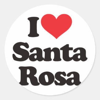 Pegatina Redonda Amo Santa Rosa