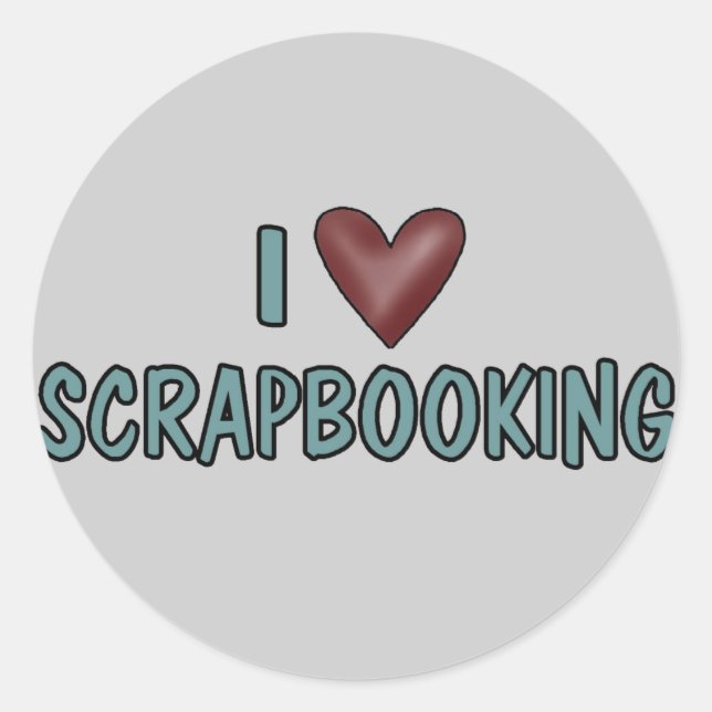 Pegatina Redonda Amo Scrapbooking (Anverso)