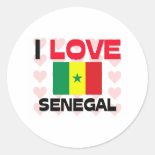 Pegatina Redonda Amo Senegal