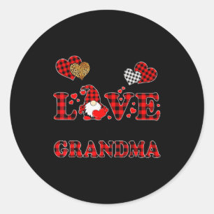 Pegatina Redonda Amo ser una abuela gnomo coincidente familia Valen