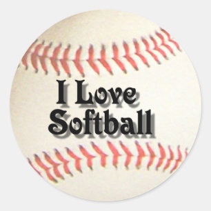 PEGATINA REDONDA AMO SOFTBALL-STICKER