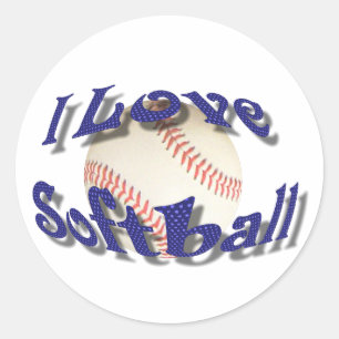 PEGATINA REDONDA AMO SOFTBALL-STICKER