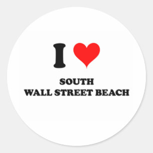 Pegatina Redonda Amo South Wall Street Beach Florida
