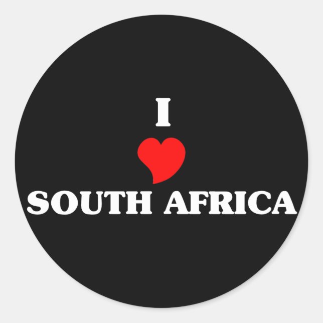 Pegatina Redonda Amo Sudáfrica (Anverso)