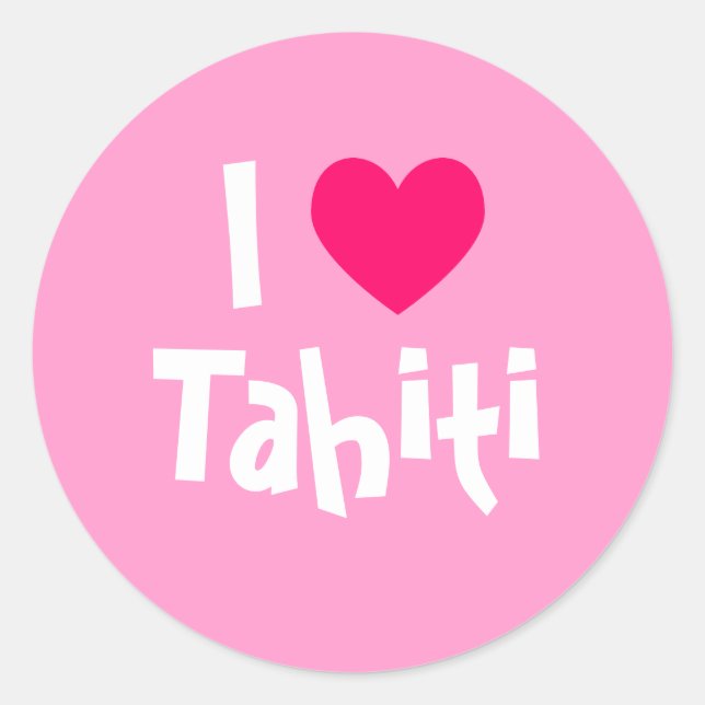 Pegatina Redonda Amo Tahití (Anverso)