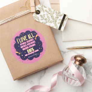 Pegatina Redonda Amo Todas Las Criaturas Míticas, Vampiros, Werewol