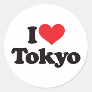 Pegatina Redonda Amo Tokio