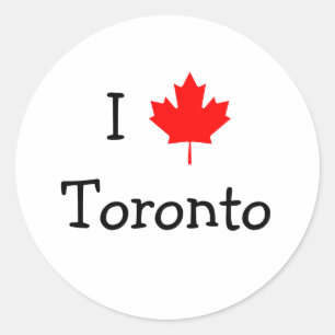 Pegatina Redonda Amo Toronto
