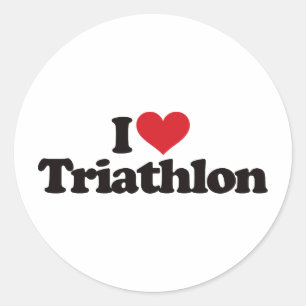Pegatina Redonda Amo Triathlon