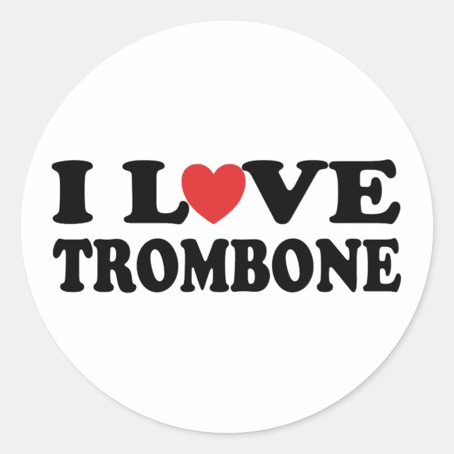 Pegatina Redonda Amo Trombone (Anverso)