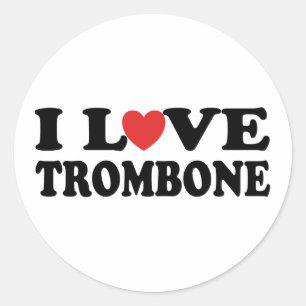 Pegatina Redonda Amo Trombone