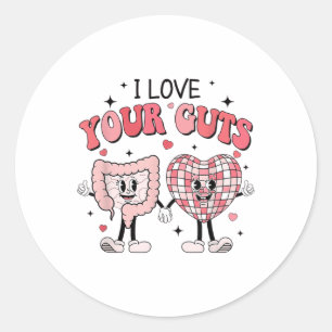 Pegatina Redonda Amo Tu Enfermera Retro Gi Enfermera Valentines D