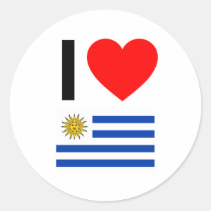 Pegatina Redonda amo uruguay