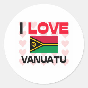 Pegatina Redonda Amo Vanuatu