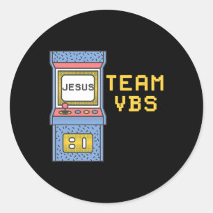 Pegatina Redonda Amo Vbs Videojuego Escuela Bíblica de Vacaciones R