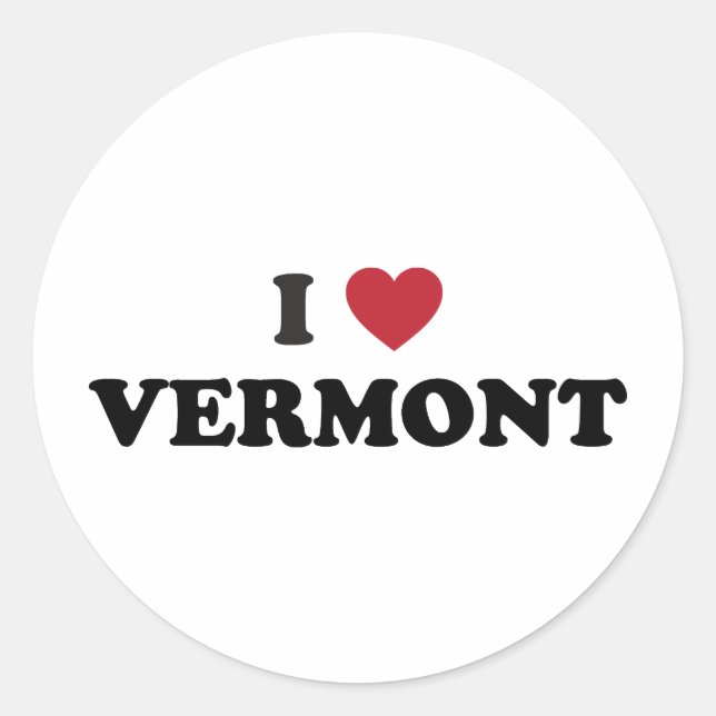 Pegatina Redonda Amo Vermont (Anverso)